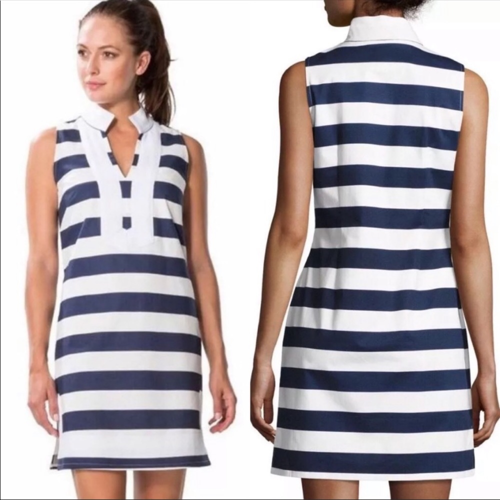 Sail to Sable Navy Nautical Stripe Tank Dress